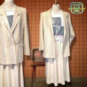 Vintage Business Academia Quirky Plaid Blazer Jacket, Size 10